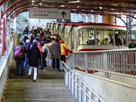 南海コ11・21形ケーブルカー (極楽橋駅)