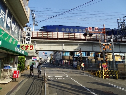 南海50000系ラピート (羽衣9号踏切から)
