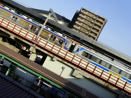 南海9000系+12000系サザン (高石駅・連絡通路から)