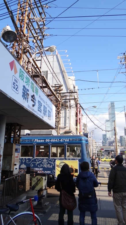 阪堺電軌モ351形 (南霞町1号踏切)