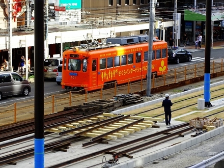 阪堺電軌モ501形 (あべのキューズモールのテラスから)