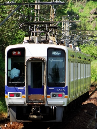 臨時特急の2000系ズームカー (九度山駅から)